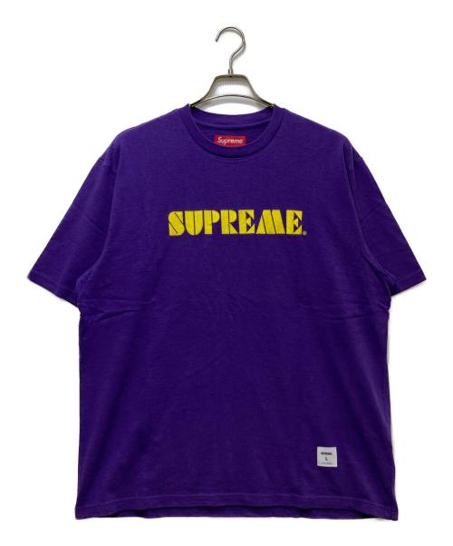 SUPREME（シュプリーム）Supreme (シュプリーム) Stencil Embroidered S/S Top パープル サイズ:Lの古着・服飾アイテム