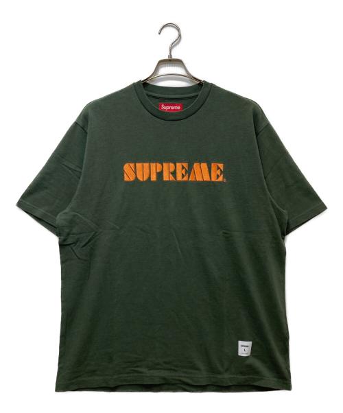 SUPREME（シュプリーム）Supreme (シュプリーム) Stencil Embroidered S/S Top グリーン サイズ:Lの古着・服飾アイテム