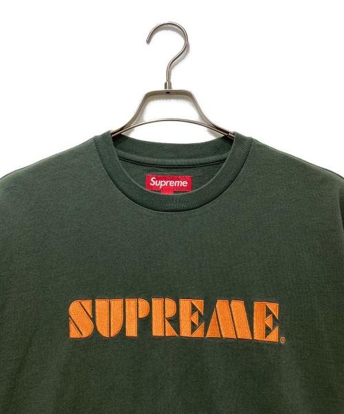 SUPREME（シュプリーム）Supreme (シュプリーム) Stencil Embroidered S/S Top グリーン サイズ:Lの古着・服飾アイテム