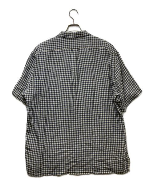 POLO RALPH LAUREN（ポロ・ラルフローレン）POLO RALPH LAUREN (ポロ・ラルフローレン) ギンガムチェックリネンシャツ ホワイト×ネイビー サイズ:Ｌの古着・服飾アイテム