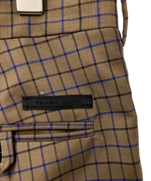 PRADA（プラダ）PRADA (プラダ) チェックスラックス 	UPA795 ベージュ サイズ:48の古着・服飾アイテム