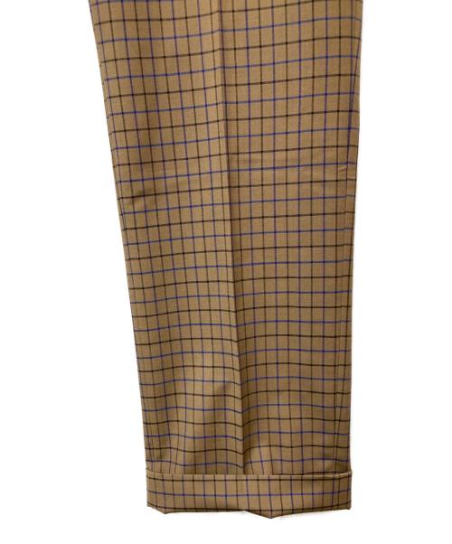 PRADA（プラダ）PRADA (プラダ) チェックスラックス 	UPA795 ベージュ サイズ:48の古着・服飾アイテム