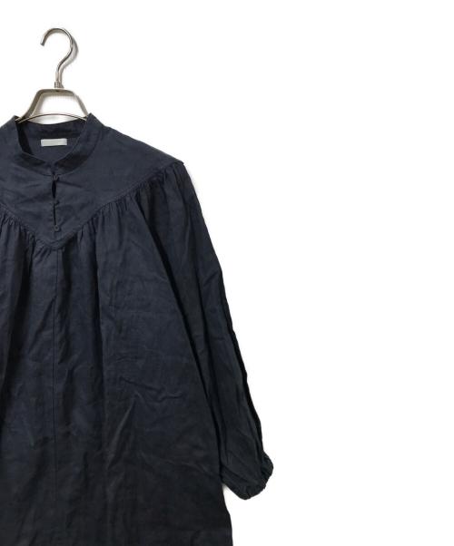 fog linen work（フォグリネンワーク）fog linen work (フォグリネンワーク) リネン長袖ワンピース ネイビー サイズ:Freeの古着・服飾アイテム
