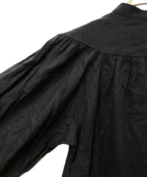 fog linen work（フォグリネンワーク）fog linen work (フォグリネンワーク) リネン長袖ワンピース ネイビー サイズ:Freeの古着・服飾アイテム