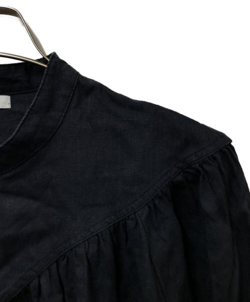 fog linen work（フォグリネンワーク）fog linen work (フォグリネンワーク) リネン長袖ワンピース ネイビー サイズ:Freeの古着・服飾アイテム