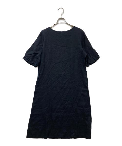 fog linen work（フォグリネンワーク）fog linen work (フォグリネンワーク) リネン半袖ワンピース ネイビー サイズ:Freeの古着・服飾アイテム