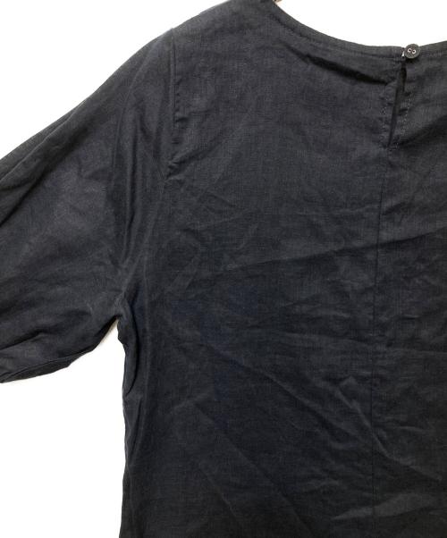 fog linen work（フォグリネンワーク）fog linen work (フォグリネンワーク) リネン半袖ワンピース ネイビー サイズ:Freeの古着・服飾アイテム