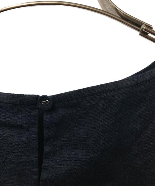 fog linen work（フォグリネンワーク）fog linen work (フォグリネンワーク) リネン半袖ワンピース ネイビー サイズ:Freeの古着・服飾アイテム