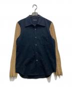 COMME des GARCONS HOMME PLUSコムデギャルソンオムプリュス）の古着「アームニット切替シャツ」｜ブラック