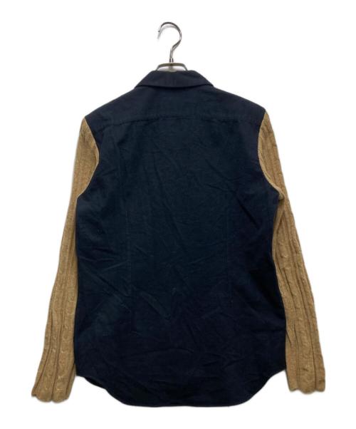 COMME des GARCONS HOMME PLUS（コムデギャルソンオムプリュス）COMME des GARCONS HOMME PLUS (コムデギャルソンオムプリュス) アームニット切替シャツ ブラック サイズ:Mの古着・服飾アイテム