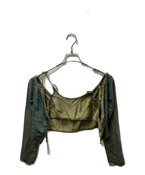 YUEQI QI（ユェチ チ）YUEQI QI (ユェチ チ) Denim Halter Top インディゴ サイズ:Sの古着・服飾アイテム
