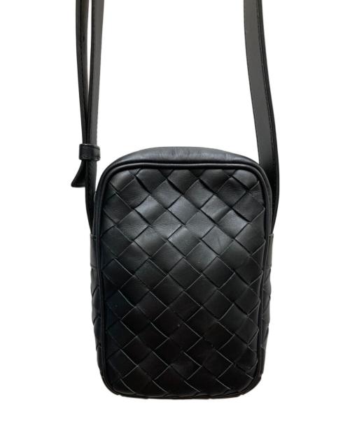 BOTTEGA VENETA（ボッテガベネタ）BOTTEGA VENETA (ボッテガベネタ) イントレチャートショルダバッグ ブラックの古着・服飾アイテム