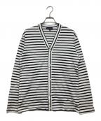 COMME des GARCONS HOMMEコムデギャルソン オム）の古着「ボーダーカーディガン」｜ホワイト