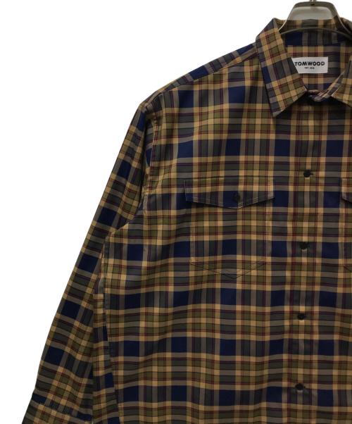 TOM WOOD（トムウッド）TOM WOOD (トムウッド) チェックシャツジャケット ブラウン サイズ:SIZE Mの古着・服飾アイテム