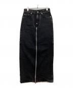 JOHN LAWRENCE SULLIVANジョン ローレンス サリバン）の古着「WASHED DENIM ZIPPED LONG SKIRT」｜ブラック