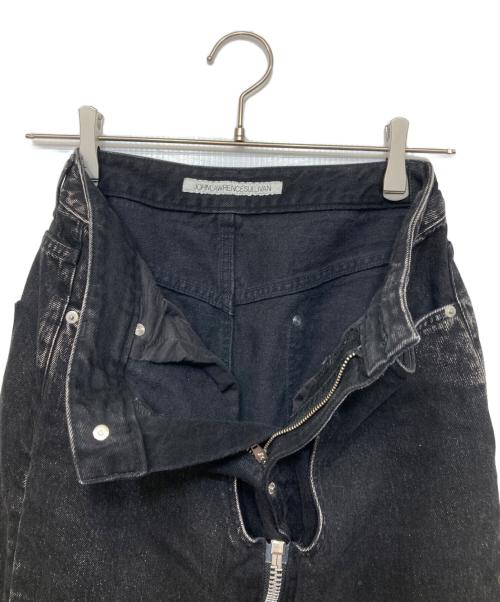 JOHN LAWRENCE SULLIVAN（ジョン ローレンス サリバン）JOHN LAWRENCE SULLIVAN (ジョン ローレンス サリバン) WASHED DENIM ZIPPED LONG SKIRT ブラック サイズ:Sの古着・服飾アイテム
