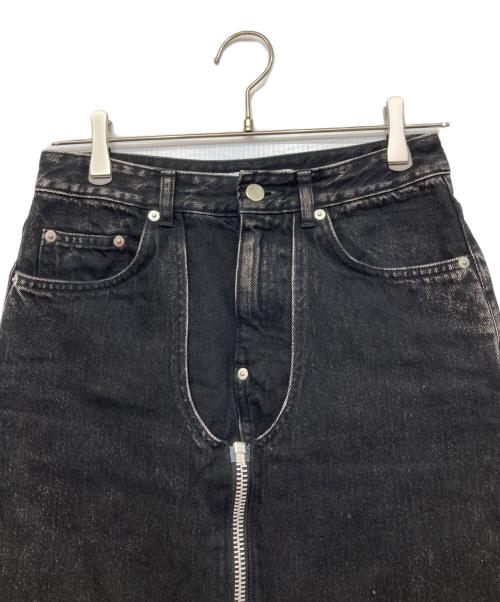JOHN LAWRENCE SULLIVAN（ジョン ローレンス サリバン）JOHN LAWRENCE SULLIVAN (ジョン ローレンス サリバン) WASHED DENIM ZIPPED LONG SKIRT ブラック サイズ:Sの古着・服飾アイテム