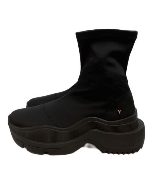 YELLO（イエロ）YELLO (イエロ) SINGLE SNEAKER SHORT BOOTS ブラック サイズ:Mの古着・服飾アイテム
