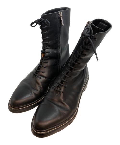 THE ROW（ザ ロウ）THE ROW (ザ ロウ) Black Fara Lace-Up Leather Combat Boots ブラック サイズ:38の古着・服飾アイテム