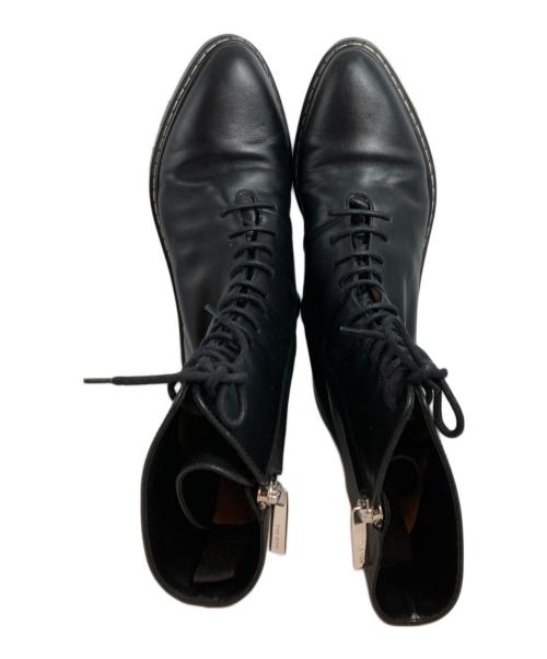 THE ROW（ザ ロウ）THE ROW (ザ ロウ) Black Fara Lace-Up Leather Combat Boots ブラック サイズ:38の古着・服飾アイテム