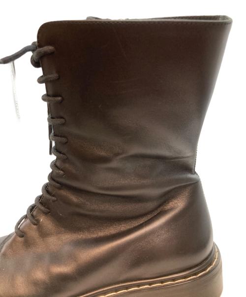 THE ROW（ザ ロウ）THE ROW (ザ ロウ) Black Fara Lace-Up Leather Combat Boots ブラック サイズ:38の古着・服飾アイテム