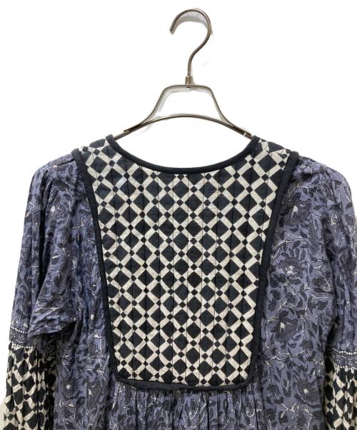 freada（フリーダ）freada (フリーダ) インド胸キルトプリントワンピース ネイビー サイズ:1の古着・服飾アイテム