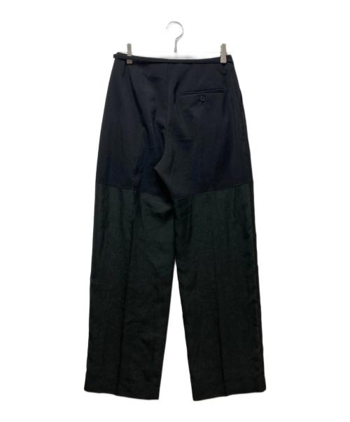 LE CIEL BLEU（ルシェルブルー）LE CIEL BLEU (ルシェルブルー) Sheer Combo Straight Pants ブラック サイズ:36の古着・服飾アイテム