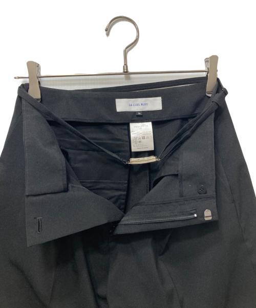 LE CIEL BLEU（ルシェルブルー）LE CIEL BLEU (ルシェルブルー) Sheer Combo Straight Pants ブラック サイズ:36の古着・服飾アイテム