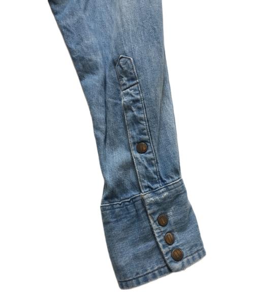 Wrangler（ラングラー）Wrangler (ラングラー) 27MW デニムウエスタンシャツ　BLUE BELL 復刻　BLUE BELL 復刻　wm5027 インディゴ サイズ:Mの古着・服飾アイテム