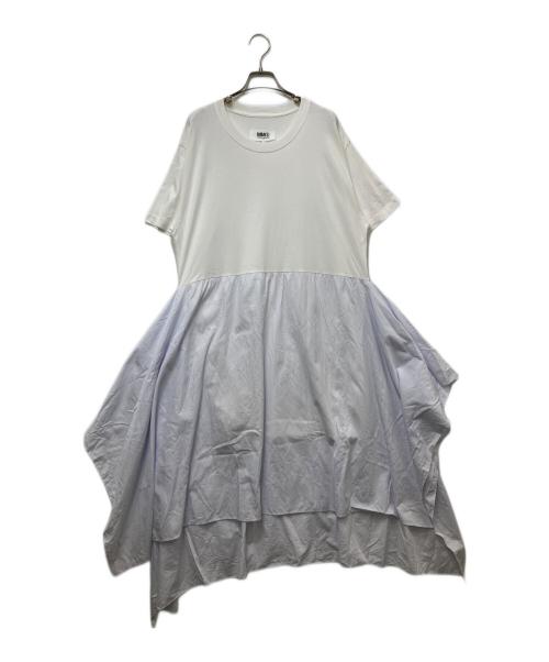 MM6 Maison Margiela（エムエムシックスメゾンマルジェラ）MM6 Maison Margiela (エムエムシックスメゾンマルジェラ) ドッキングワンピース ホワイト サイズ:Sの古着・服飾アイテム