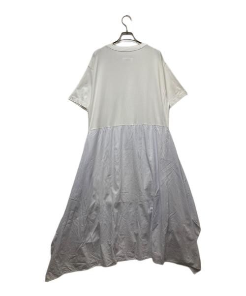 MM6 Maison Margiela（エムエムシックスメゾンマルジェラ）MM6 Maison Margiela (エムエムシックスメゾンマルジェラ) ドッキングワンピース ホワイト サイズ:Sの古着・服飾アイテム