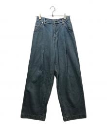NEON SIGN（ネオンサイン）の古着「Wide denim slacks “Used”」｜インディゴ