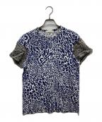 COMME des GARCONSコムデギャルソン）の古着「レオパード 切替S/Sカットソー　GQ-T015　 AD2015」｜ブルー