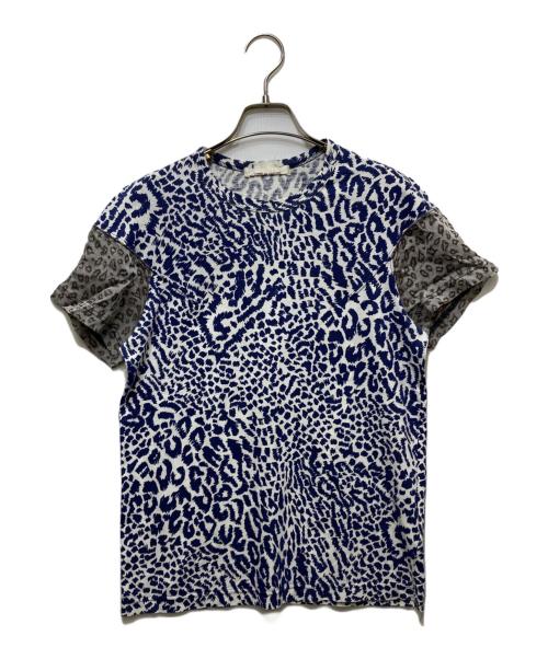 COMME des GARCONS（コムデギャルソン）COMME des GARCONS (コムデギャルソン) レオパード 切替S/Sカットソー　GQ-T015　 AD2015 ブルー サイズ:Mの古着・服飾アイテム