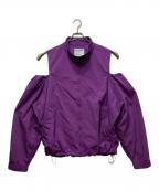 SOFTHYPHENソフトハイフン）の古着「オフショルダージャケット/OPEN SHOULDER NYLON SWING TOP」｜パープル