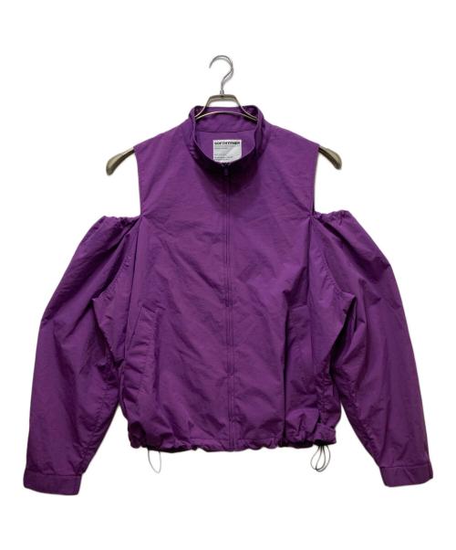 SOFTHYPHEN（ソフトハイフン）SOFTHYPHEN (ソフトハイフン) オフショルダージャケット/OPEN SHOULDER NYLON SWING TOP パープル サイズ:03の古着・服飾アイテム