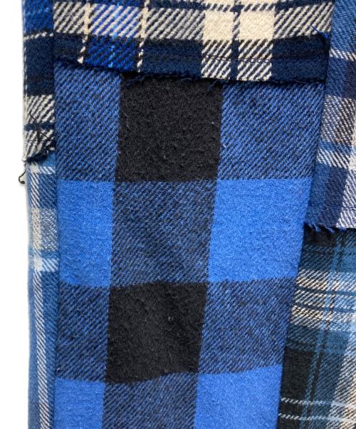 MALION VINTAGE（マリオンヴィンテージ）MALION VINTAGE (マリオンヴィンテージ) パッチワーク チェックパンツ ブルー サイズ:FREEの古着・服飾アイテム