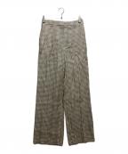 theoryセオリー）の古着「Linear Check Straight Trouse/リニアチェックストレートパンツ 01-5106411-161-702」｜ベージュ