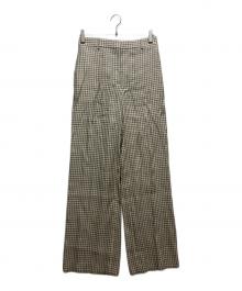 theory（セオリー）の古着「Linear Check Straight Trouse/リニアチェックストレートパンツ 01-5106411-161-702」｜ベージュ