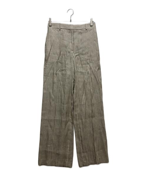 theory（セオリー）theory (セオリー) Linear Check Straight Trouse/リニアチェックストレートパンツ 01-5106411-161-702 ベージュ サイズ:2の古着・服飾アイテム