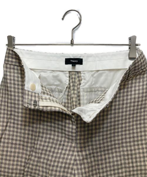 theory（セオリー）theory (セオリー) Linear Check Straight Trouse/リニアチェックストレートパンツ 01-5106411-161-702 ベージュ サイズ:2の古着・服飾アイテム