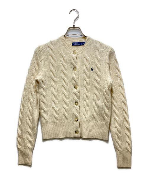 POLO RALPH LAUREN（ポロ・ラルフローレン）POLO RALPH LAUREN (ポロ・ラルフローレン) カシミヤ20％ケーブルニットカーディガン ホワイト サイズ:Sの古着・服飾アイテム