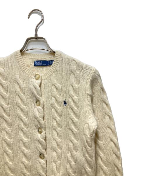 POLO RALPH LAUREN（ポロ・ラルフローレン）POLO RALPH LAUREN (ポロ・ラルフローレン) カシミヤ20％ケーブルニットカーディガン ホワイト サイズ:Sの古着・服飾アイテム