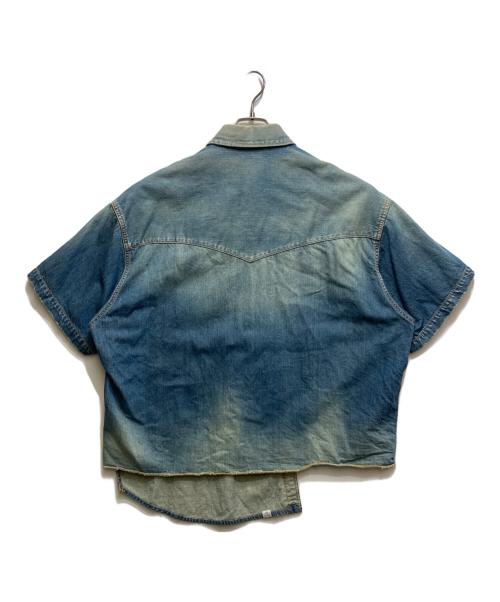 kolor/BEACON（カラービーコン）kolor/BEACON (カラービーコン) アシンメトリーデニム半袖シャツ インディゴ サイズ:2の古着・服飾アイテム