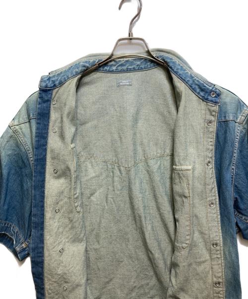 kolor/BEACON（カラービーコン）kolor/BEACON (カラービーコン) アシンメトリーデニム半袖シャツ インディゴ サイズ:2の古着・服飾アイテム