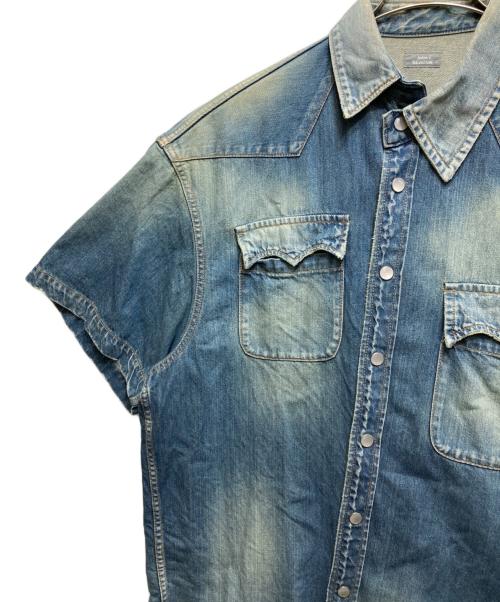 kolor/BEACON（カラービーコン）kolor/BEACON (カラービーコン) アシンメトリーデニム半袖シャツ インディゴ サイズ:2の古着・服飾アイテム