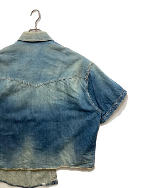 kolor/BEACON（カラービーコン）kolor/BEACON (カラービーコン) アシンメトリーデニム半袖シャツ インディゴ サイズ:2の古着・服飾アイテム