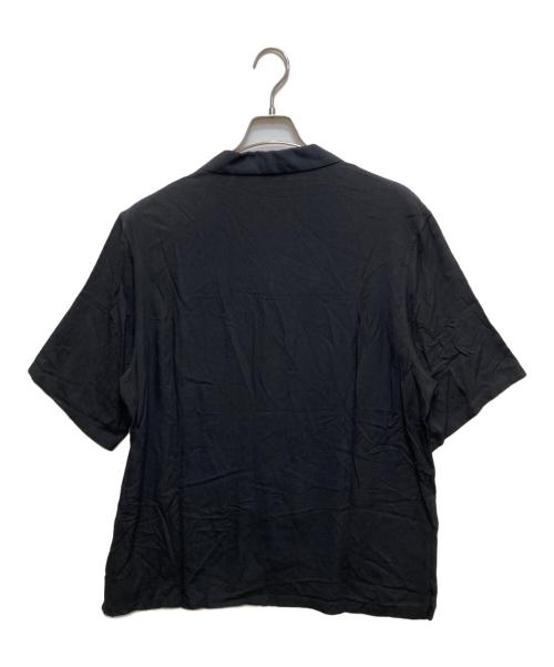 BURBERRY LONDON（バーバリーロンドン）BURBERRY LONDON (バーバリーロンドン) ロゴ刺繍オープンカラーシャツ ブラック サイズ:XLの古着・服飾アイテム