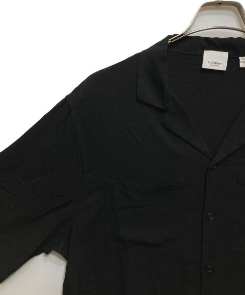 BURBERRY LONDON（バーバリーロンドン）BURBERRY LONDON (バーバリーロンドン) ロゴ刺繍オープンカラーシャツ ブラック サイズ:XLの古着・服飾アイテム