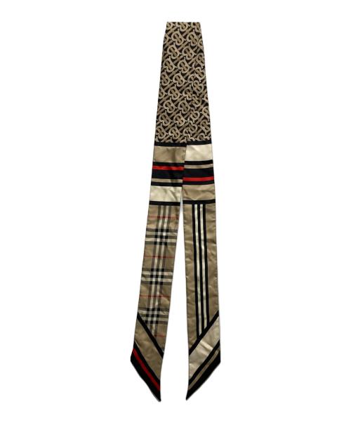 BURBERRY LONDON（バーバリーロンドン）BURBERRY LONDON (バーバリーロンドン) ノバチェックシルクモンタージュスカーフ ベージュの古着・服飾アイテム